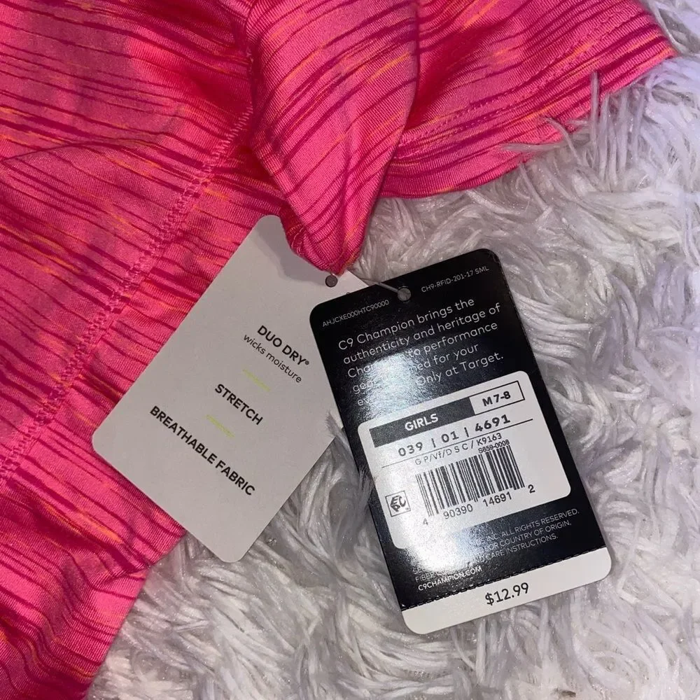 *NWT* Champion Girls M(7-8) Heathered Neon Pink Sport Shirt